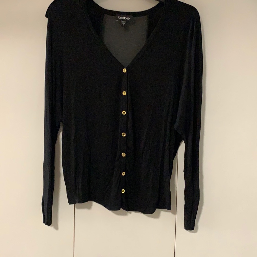 Black Bebe  Stretch Sheer back top